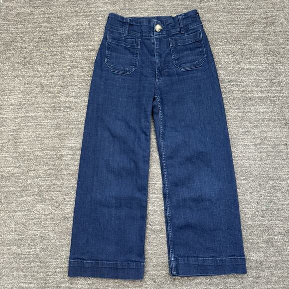 MAEVE The Colette Crop Jeans Women 25 Petite Blue Denim High Rise Wide Leg - Picture 1 of 12